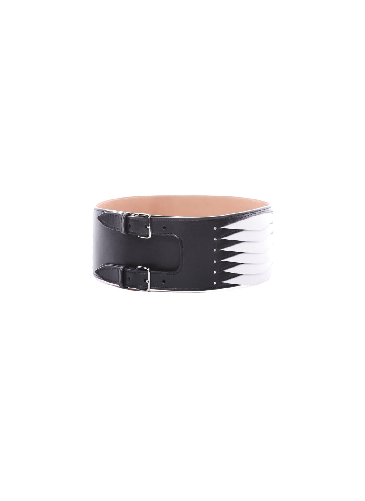 Ceinture graphique en cuir - Noir & Blanc
