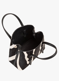 Mini sac Mina 16 en cuir - Blanc & Noir