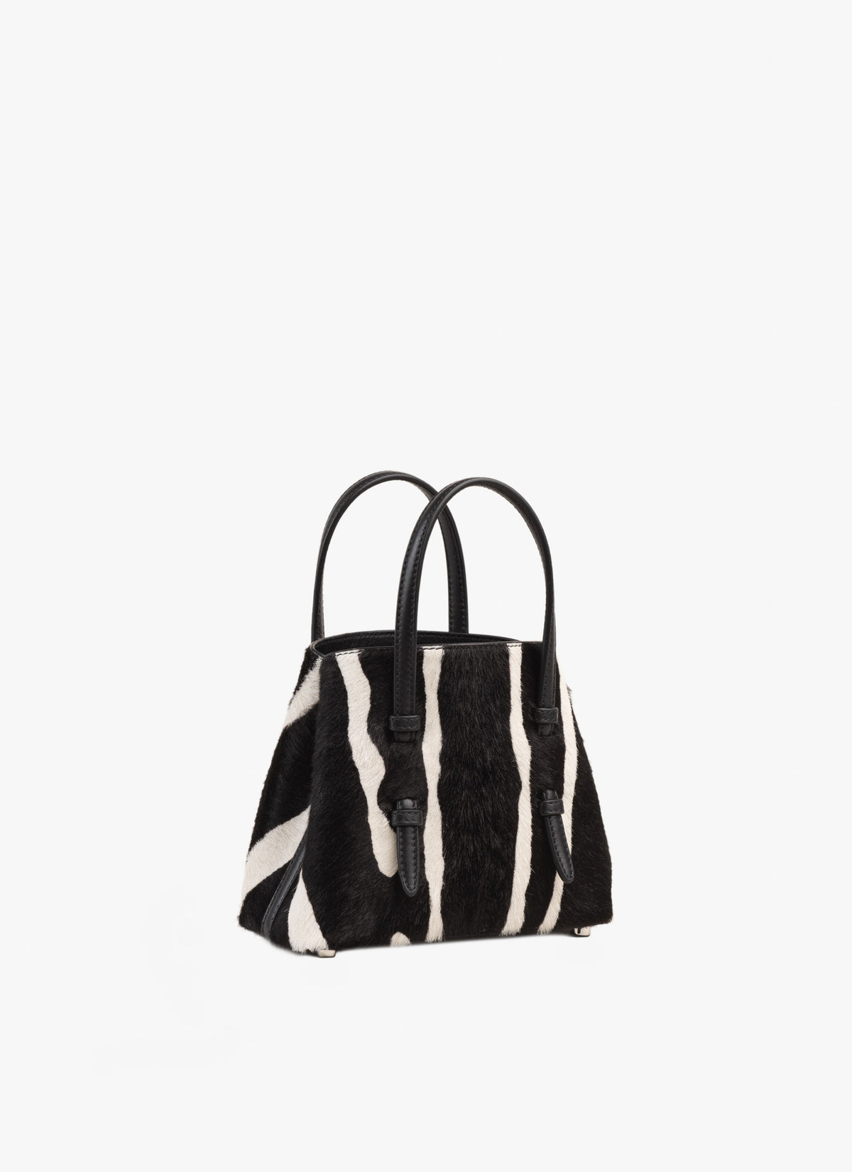 Mini sac Mina 16 en cuir - Blanc & Noir