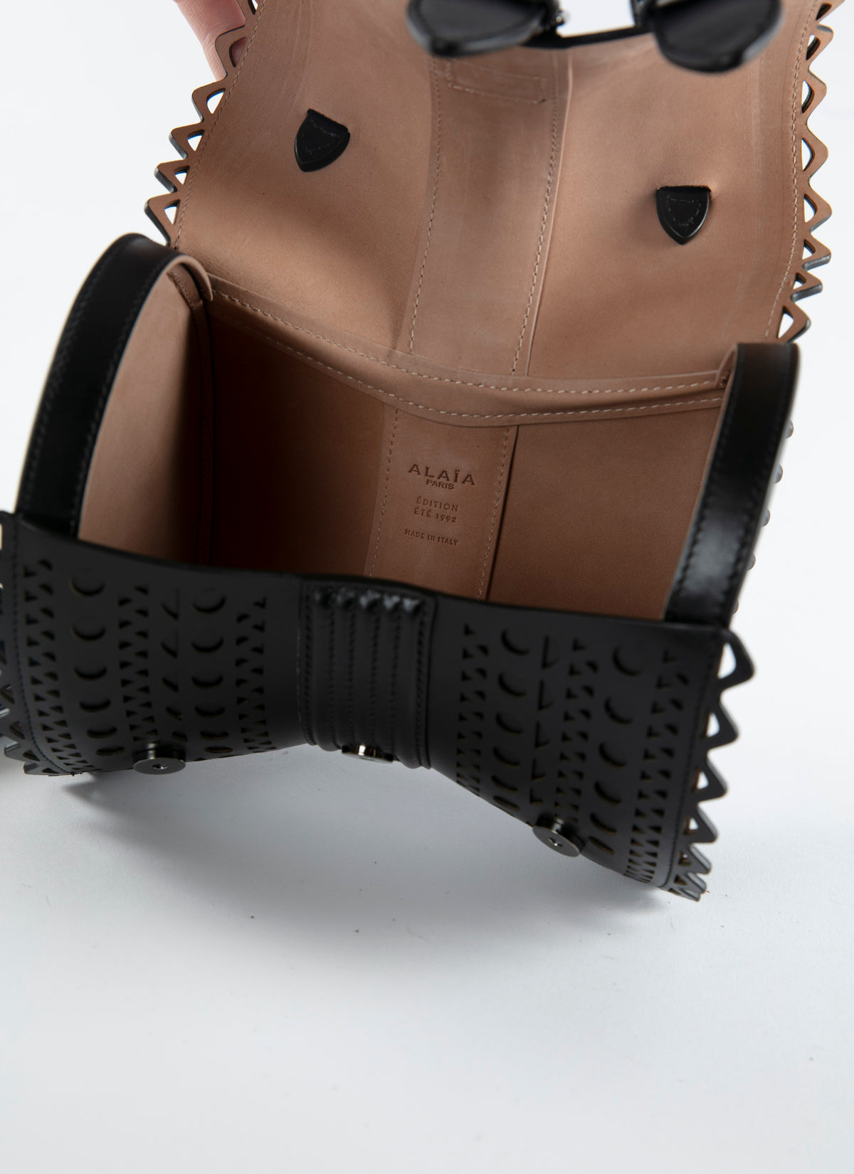 Sac corset 18 en cuir - Noir