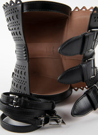 Sac corset 18 en cuir - Noir