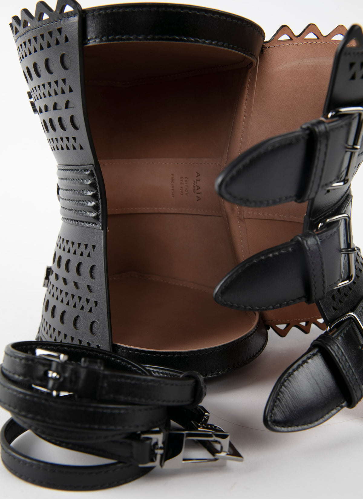 Sac corset 18 en cuir - Noir