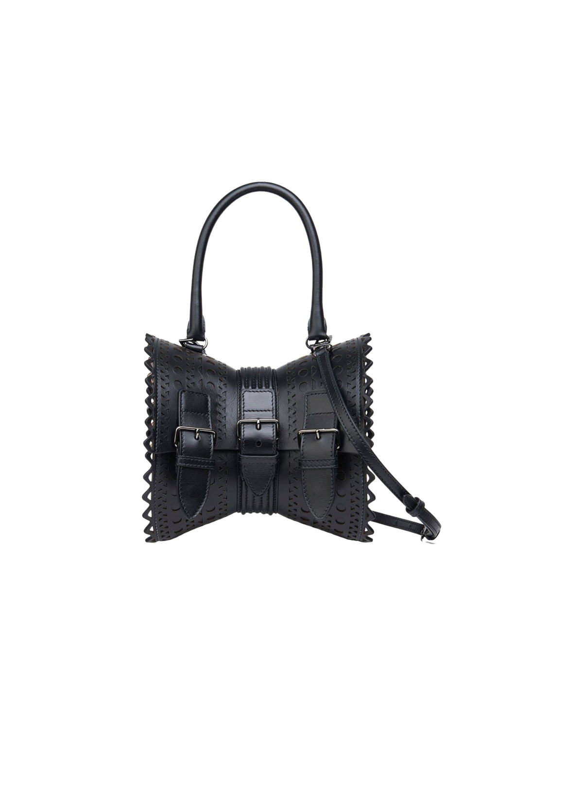 Sac corset 18 en cuir - Noir