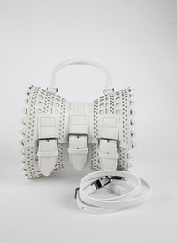 Sac corset 18 en cuir - Blanc Optique