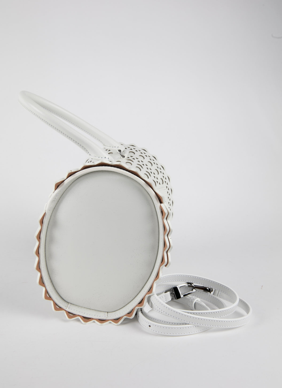 Sac corset 18 en cuir - Blanc Optique