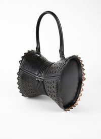 Sac corset 18 en cuir - Noir