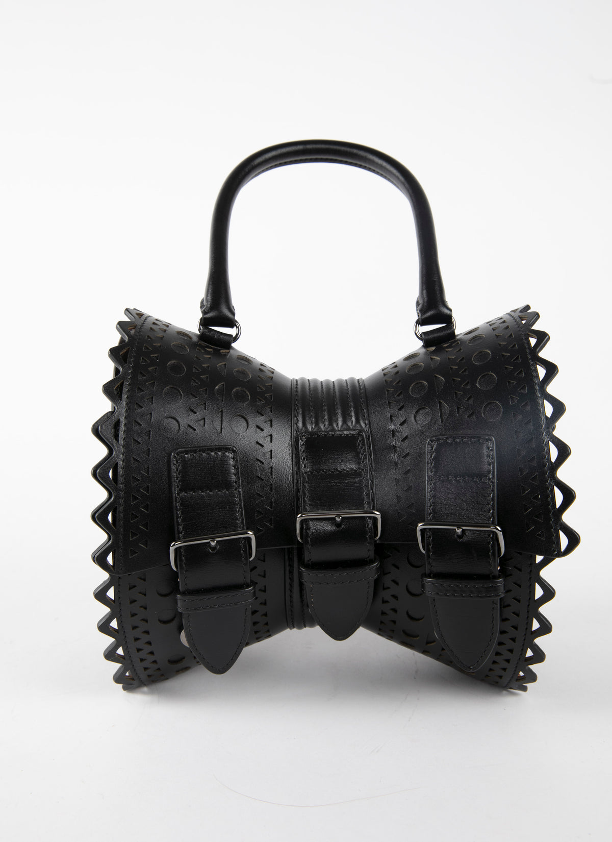 Sac corset 18 en cuir - Noir