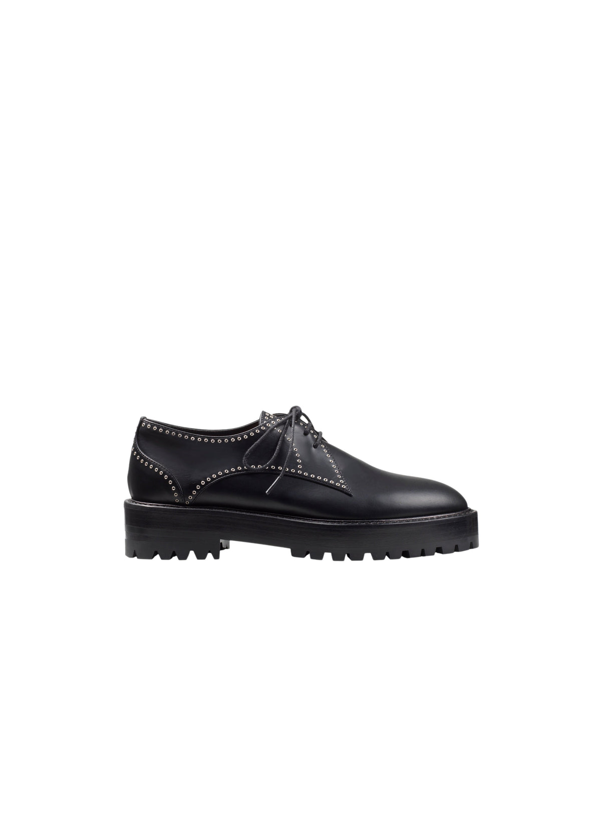 Derbies with small eyelets in leather - Black intense
