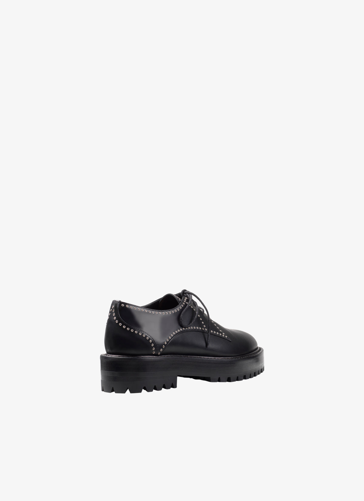 Derbies with small eyelets in leather - Black intense