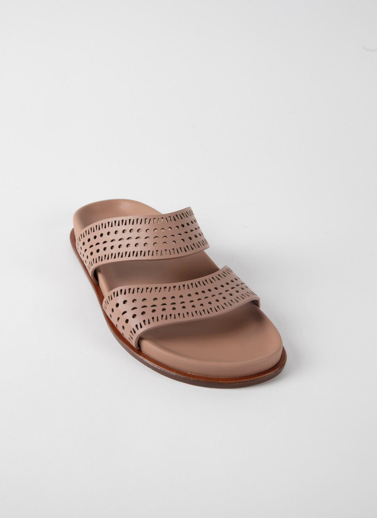 Mules openwork in geometric leather - Flesh