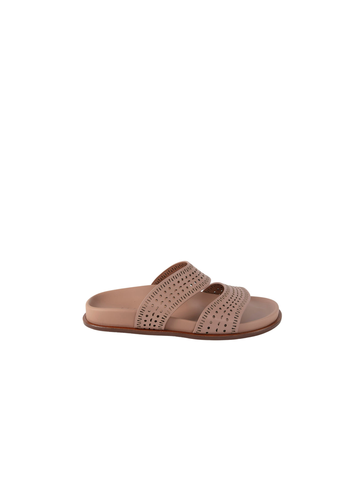 Mules openwork in geometric leather - Flesh