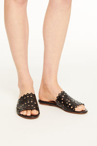 Vienna Leather Flat Mules - Leather