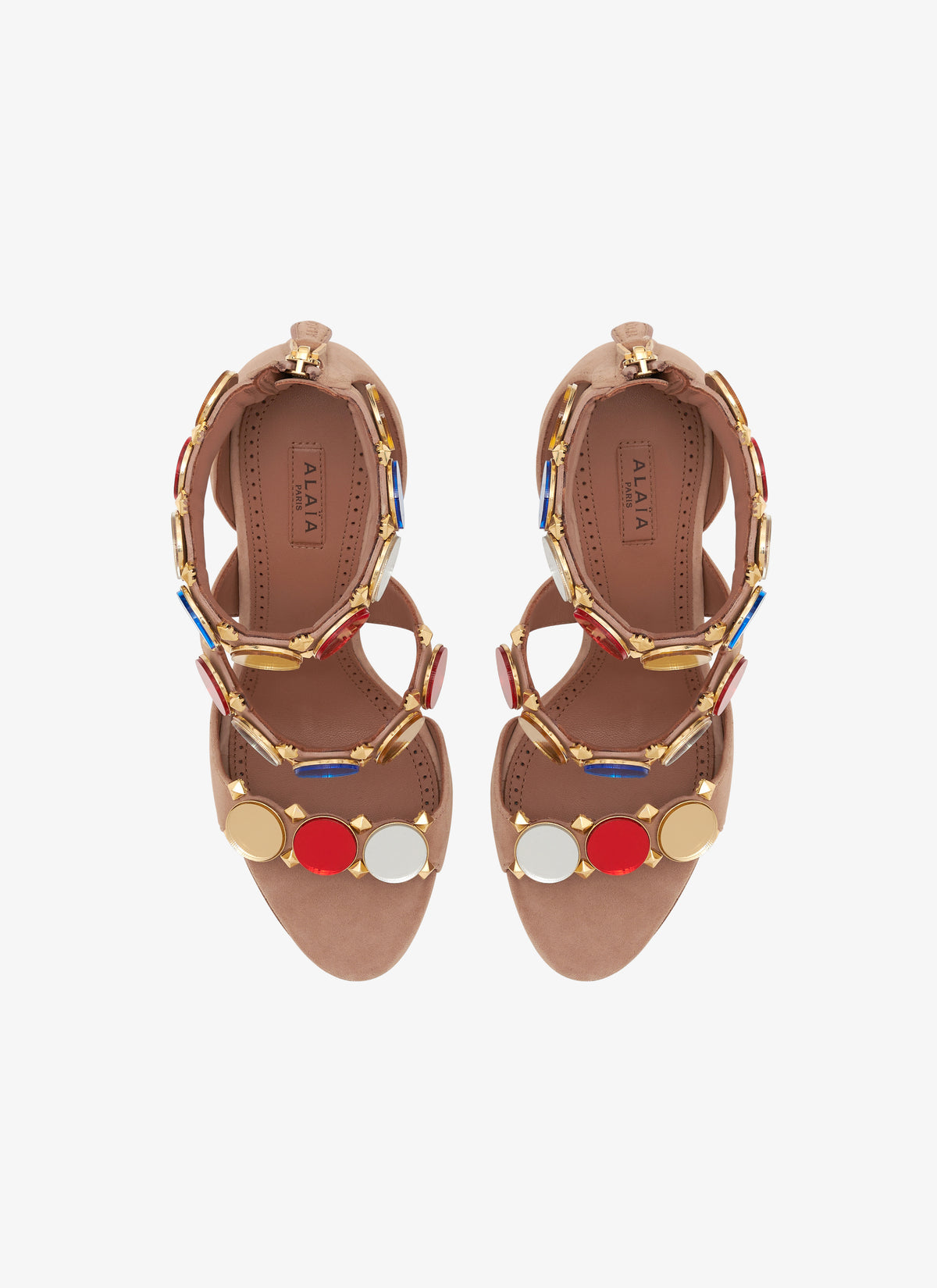 Sandales à talons Bombe en cuir miroir - Multicolore