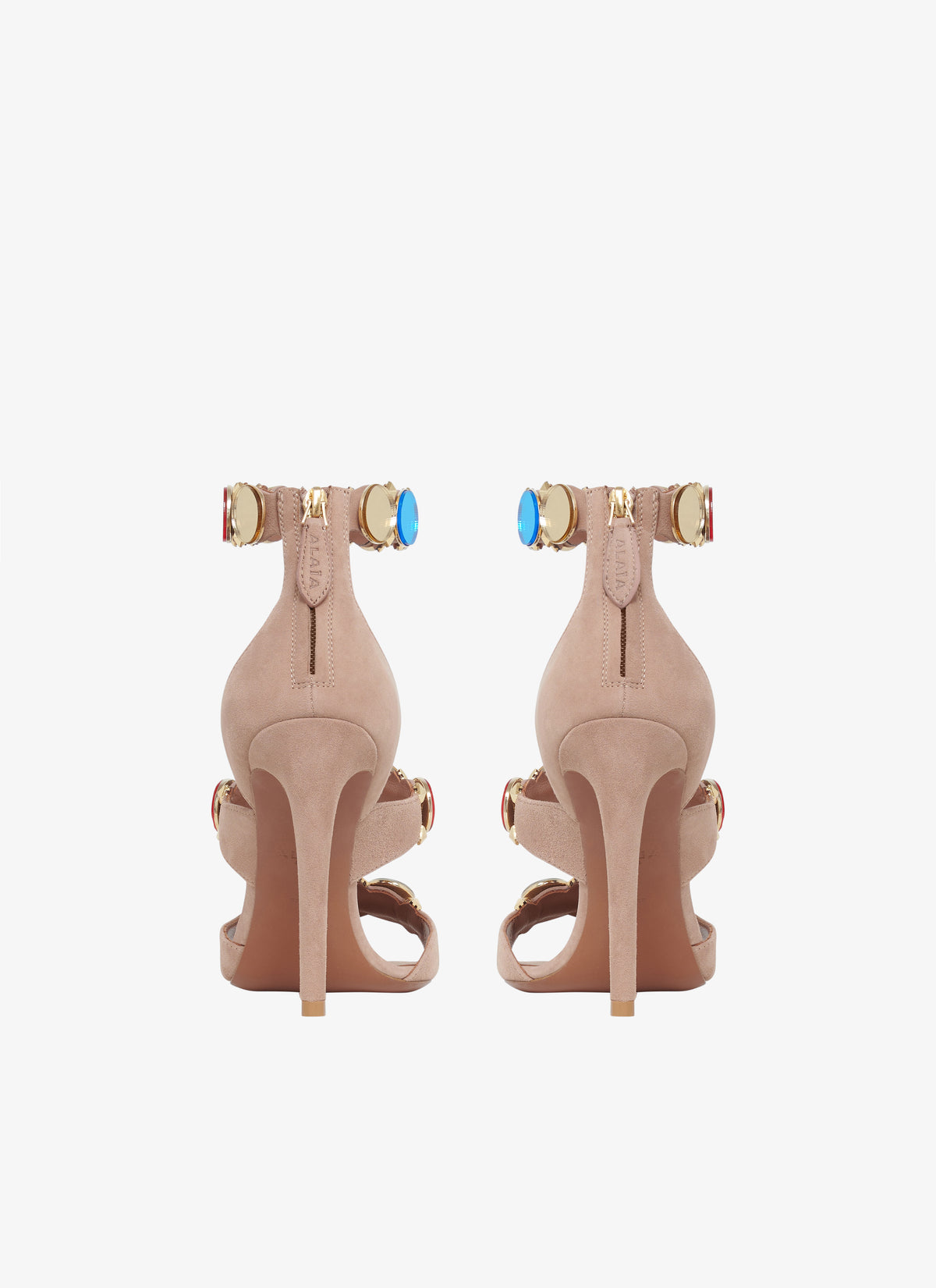 Sandales à talons Bombe en cuir miroir - Multicolore