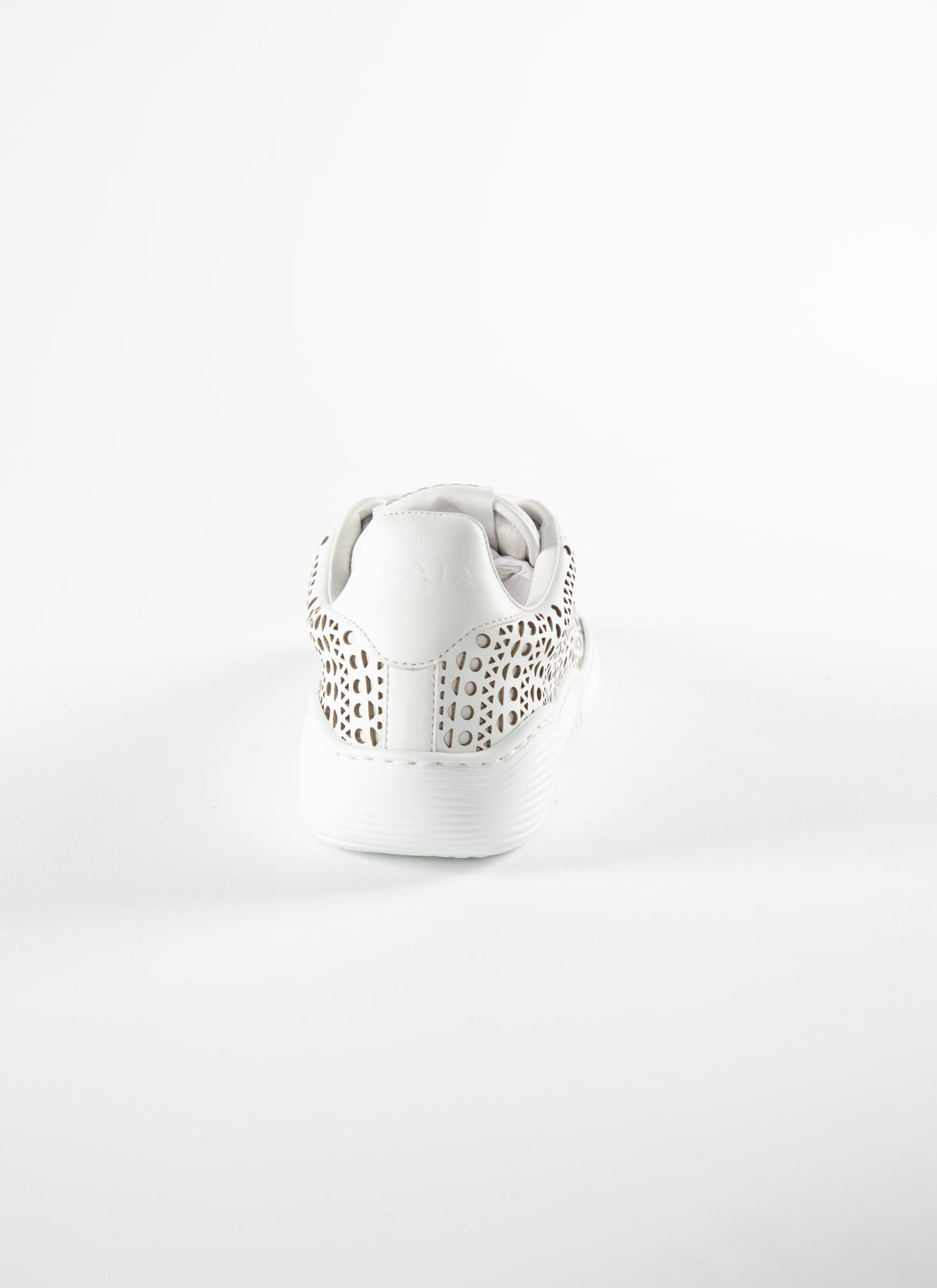 Baskets à découpes laser en cuir - Blanc Cassé