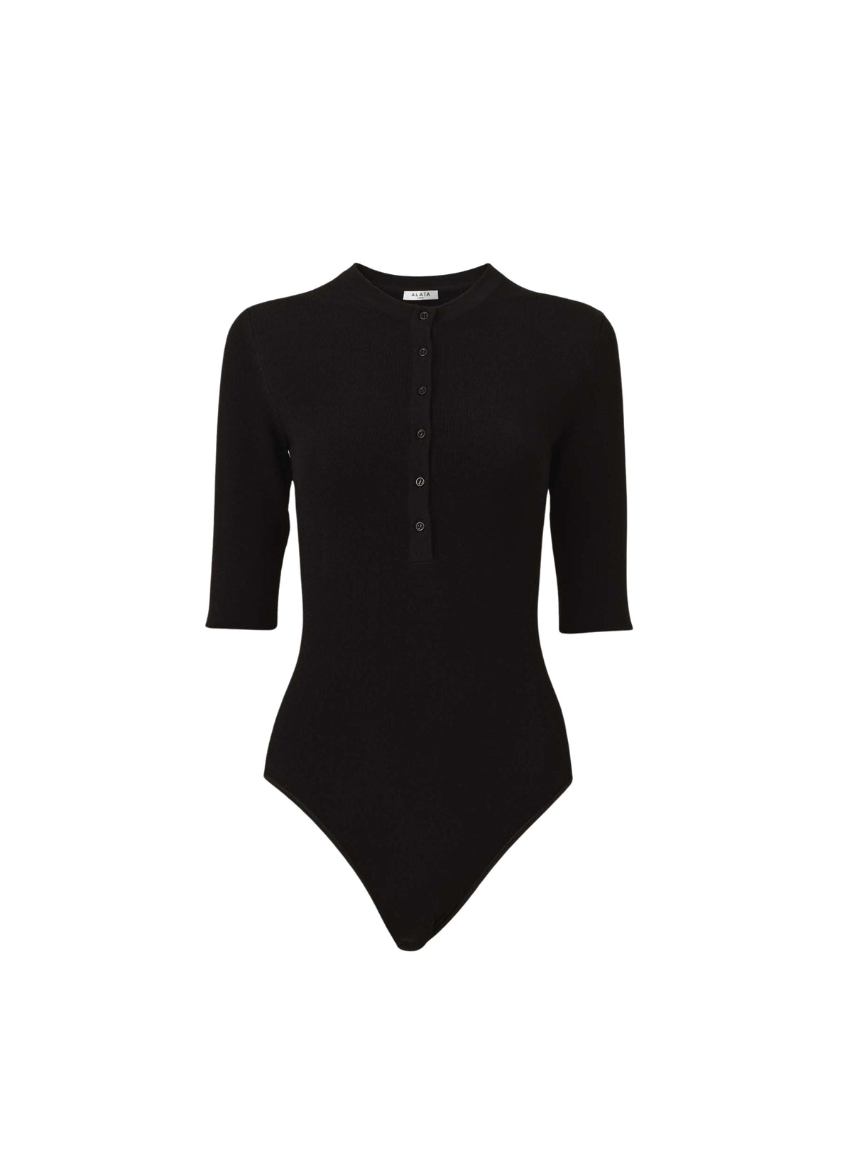 Body à boutons à manches 3/4 - Noir Alaïa