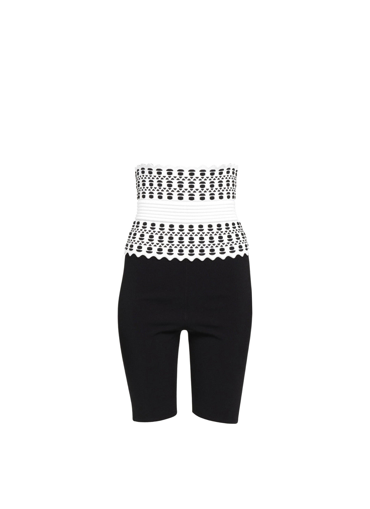 Belted short leggings - White & Black