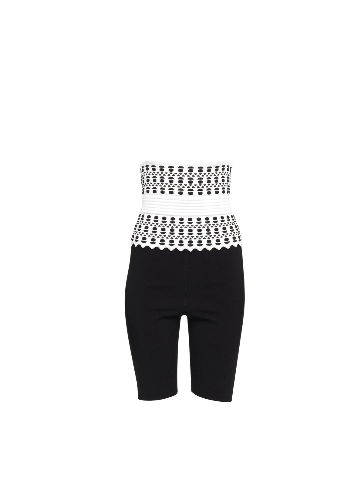 Belted short leggings - White & Black