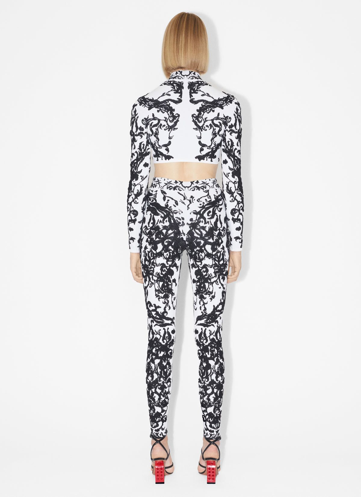 Legging Calli à motif baroque - Blanc & Noir