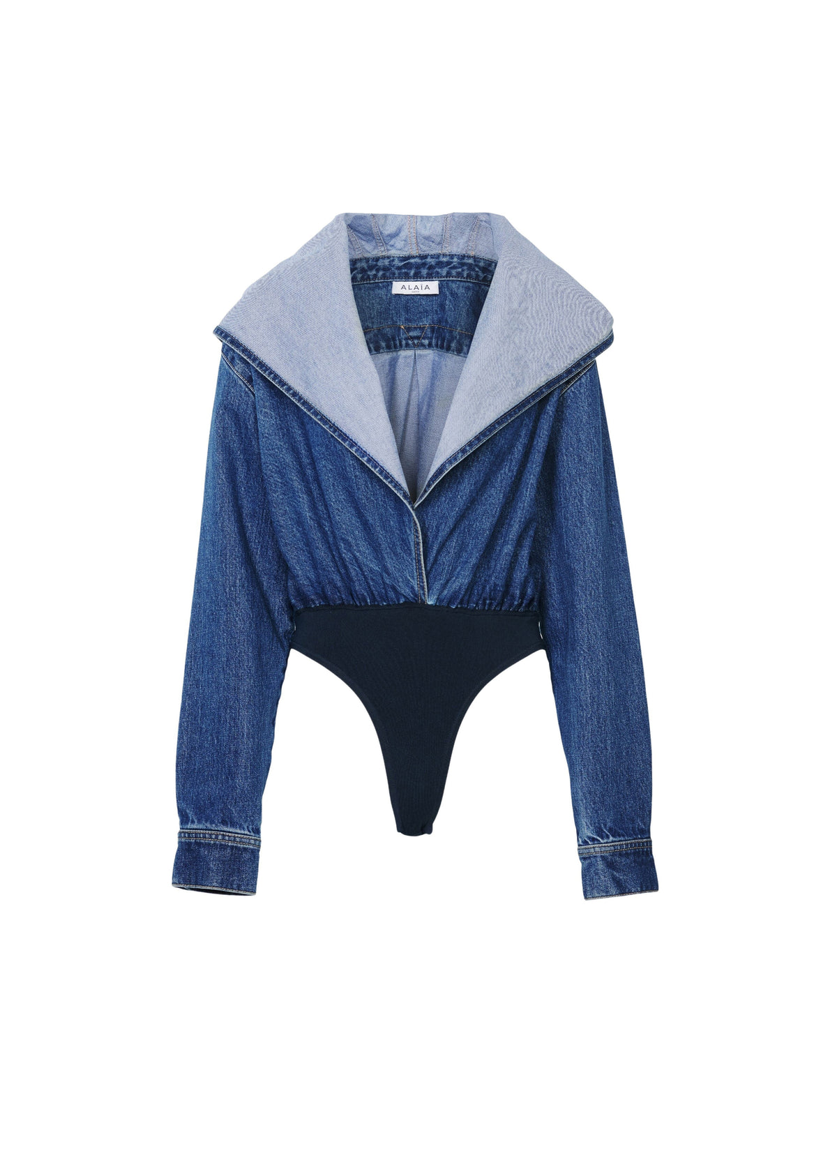 Hooded bodysuit in denim - Blue Jeans
