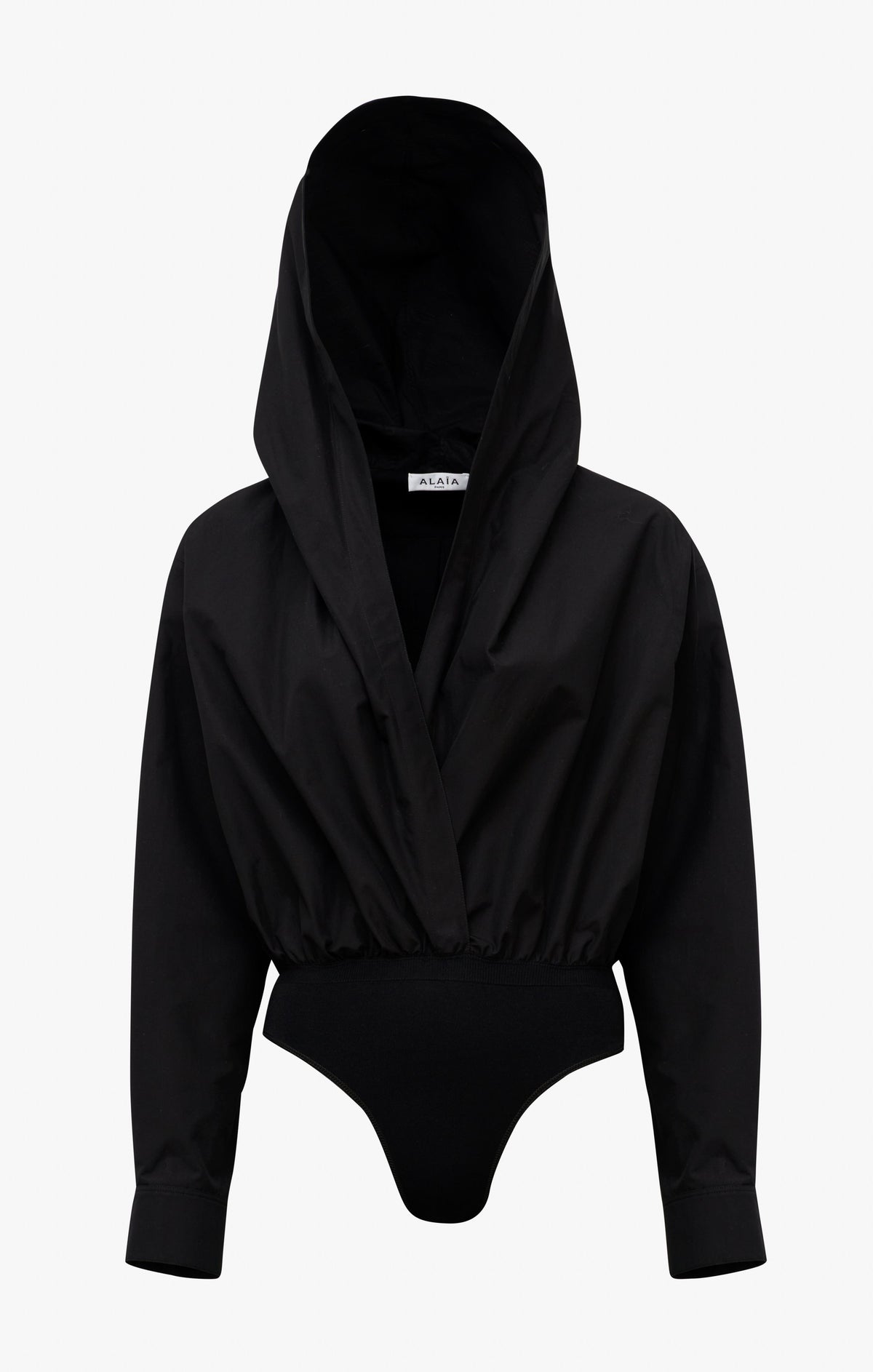 Body à capuche en popeline de coton - Noir Alaïa