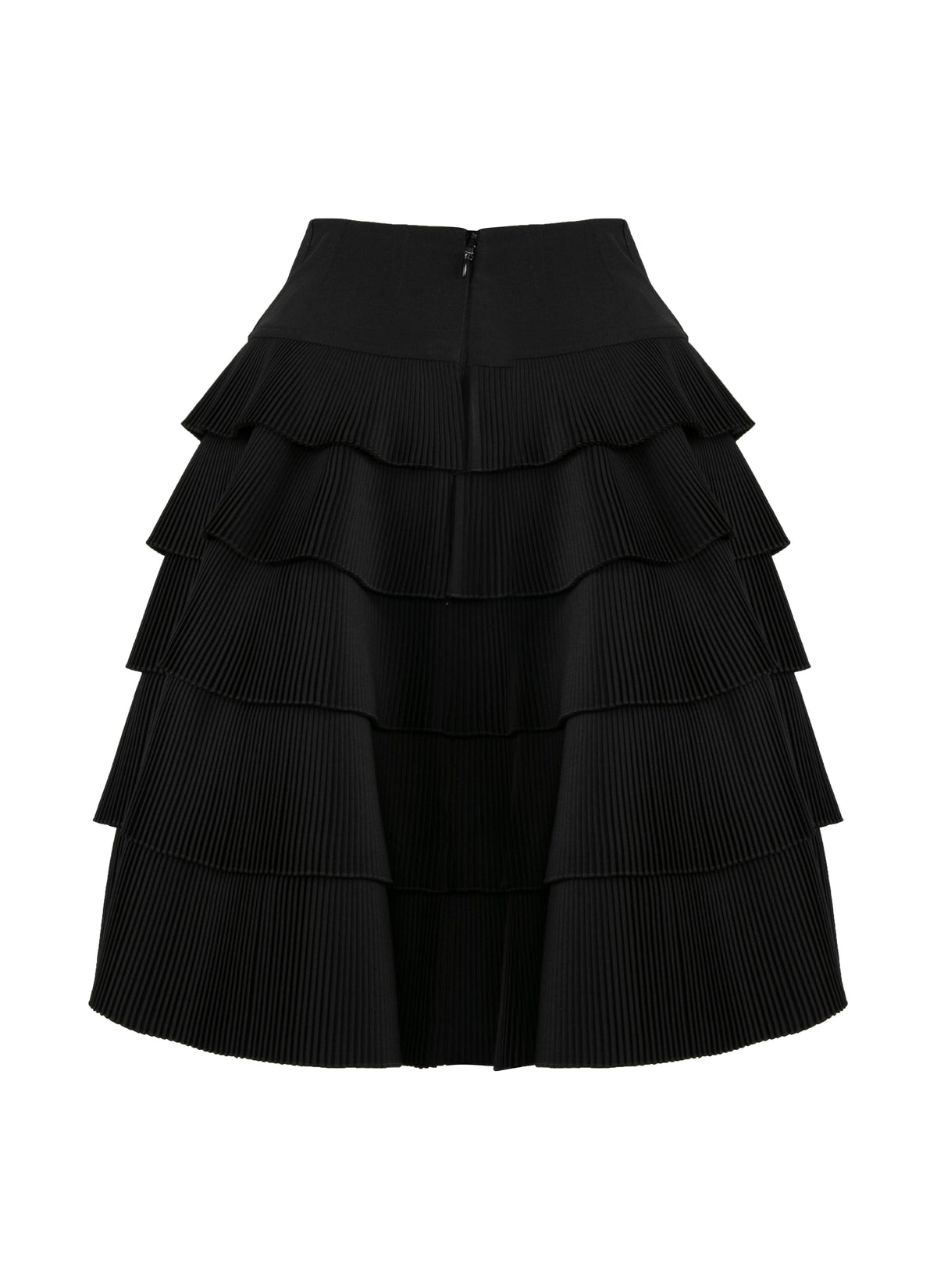 Pleated skirt in wool blend - Black