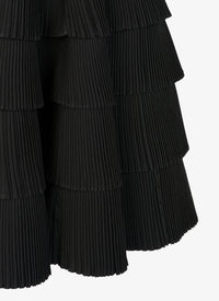 Pleated skirt in wool blend - Black