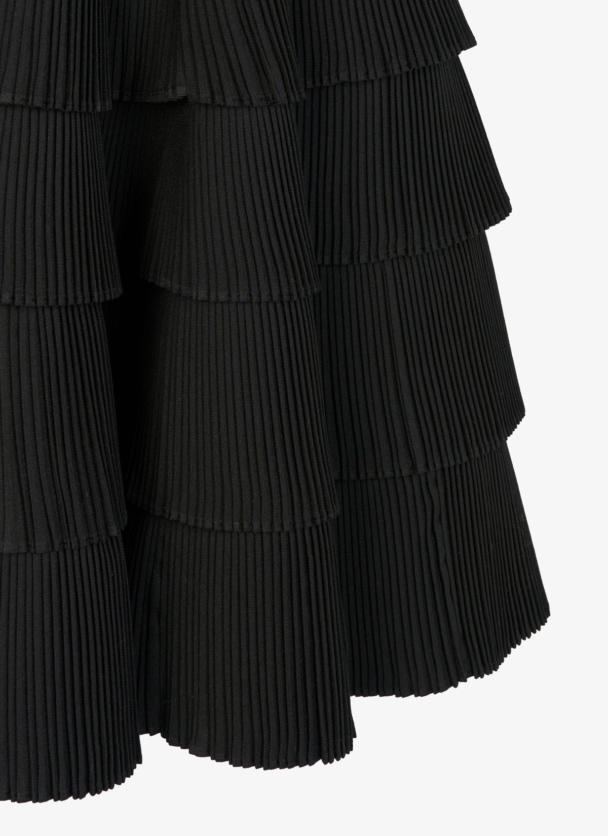 Pleated skirt in wool blend - Black