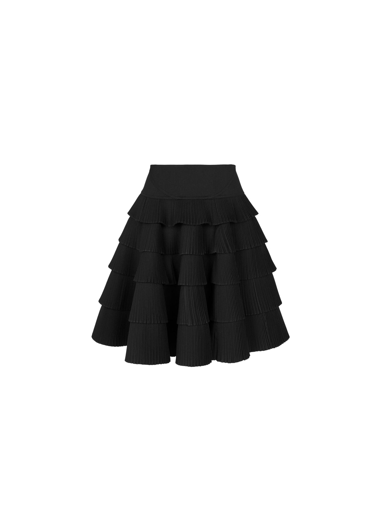 Pleated skirt in wool blend - Black