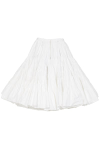 Gathered mini skater skirt - White