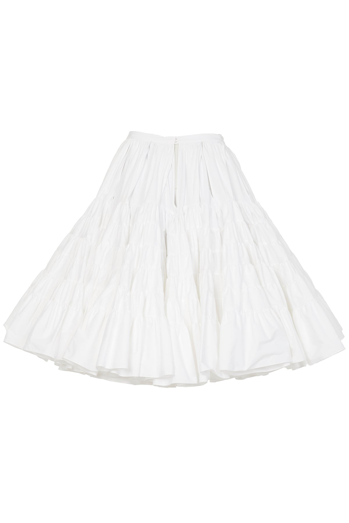 Gathered mini skater skirt - White