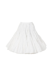 Gathered mini skater skirt - White
