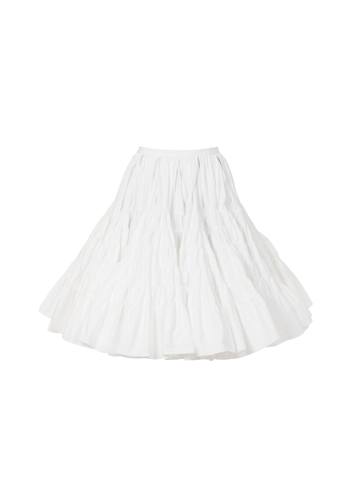 Gathered mini skater skirt - White