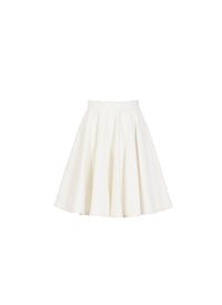 Mid-length skater skirt - White