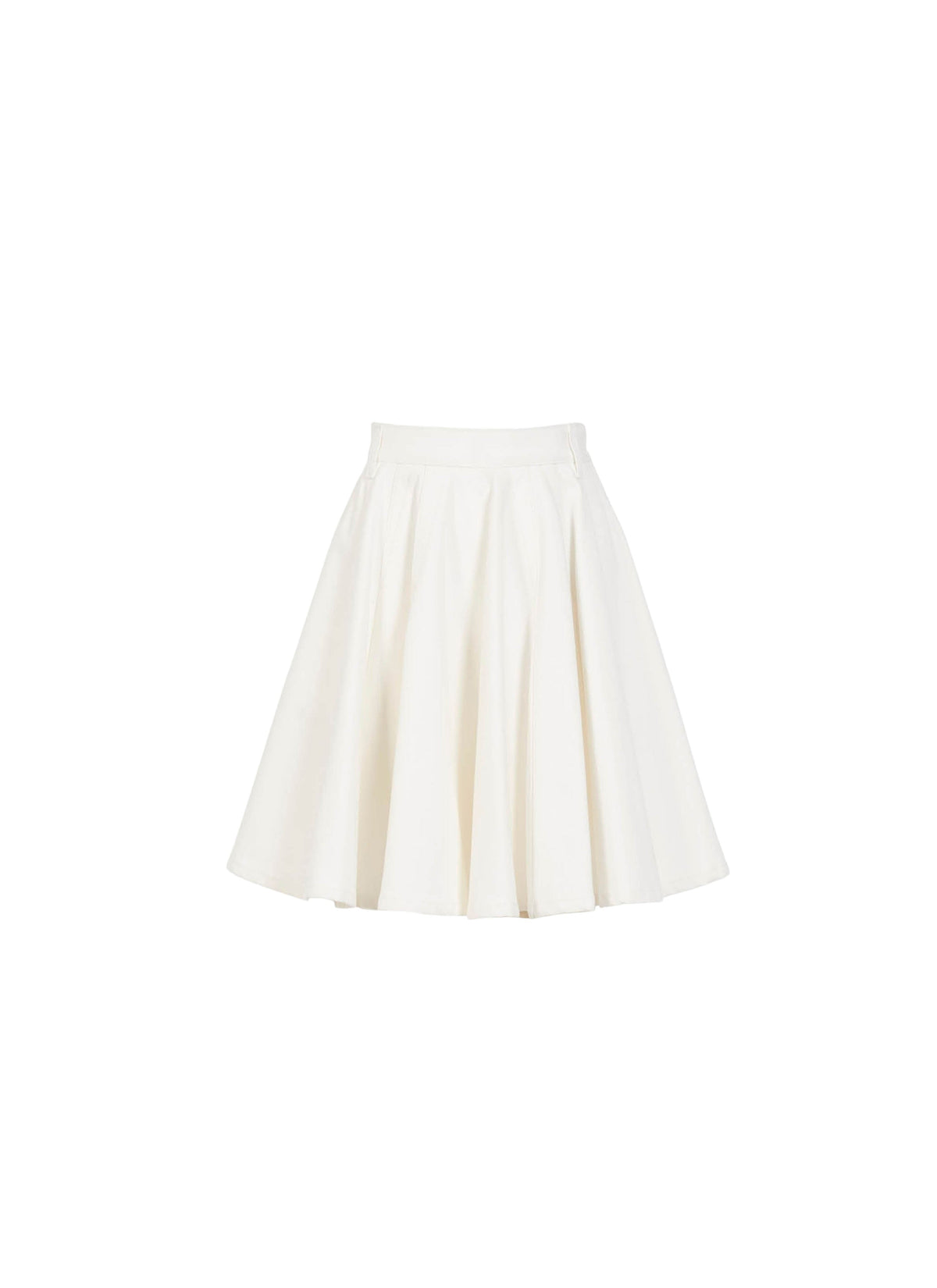 Mid-length skater skirt - White