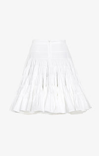 Jupe à volants en coton - Blanc