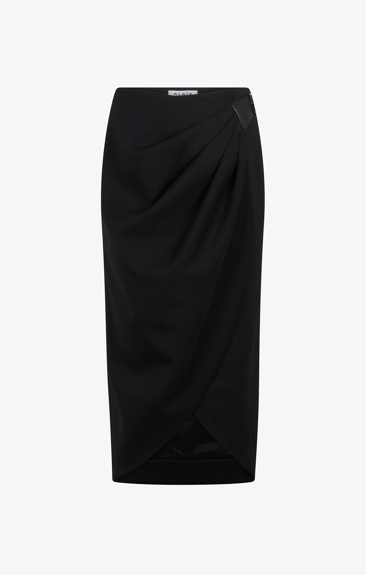 Jupe portefeuille en laine - Noir Alaïa