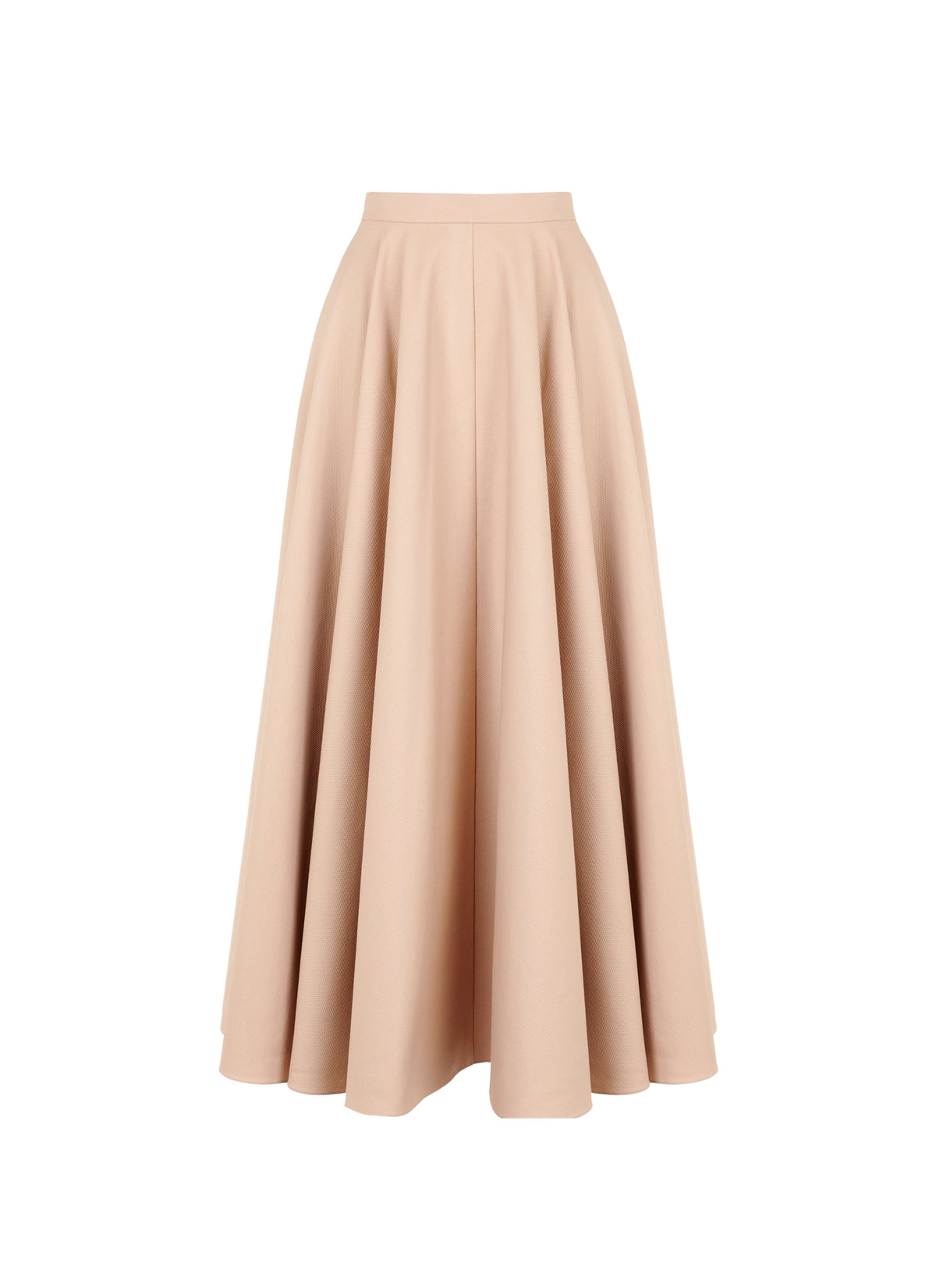 Jupe midi plissée à rayures - Beige Clair