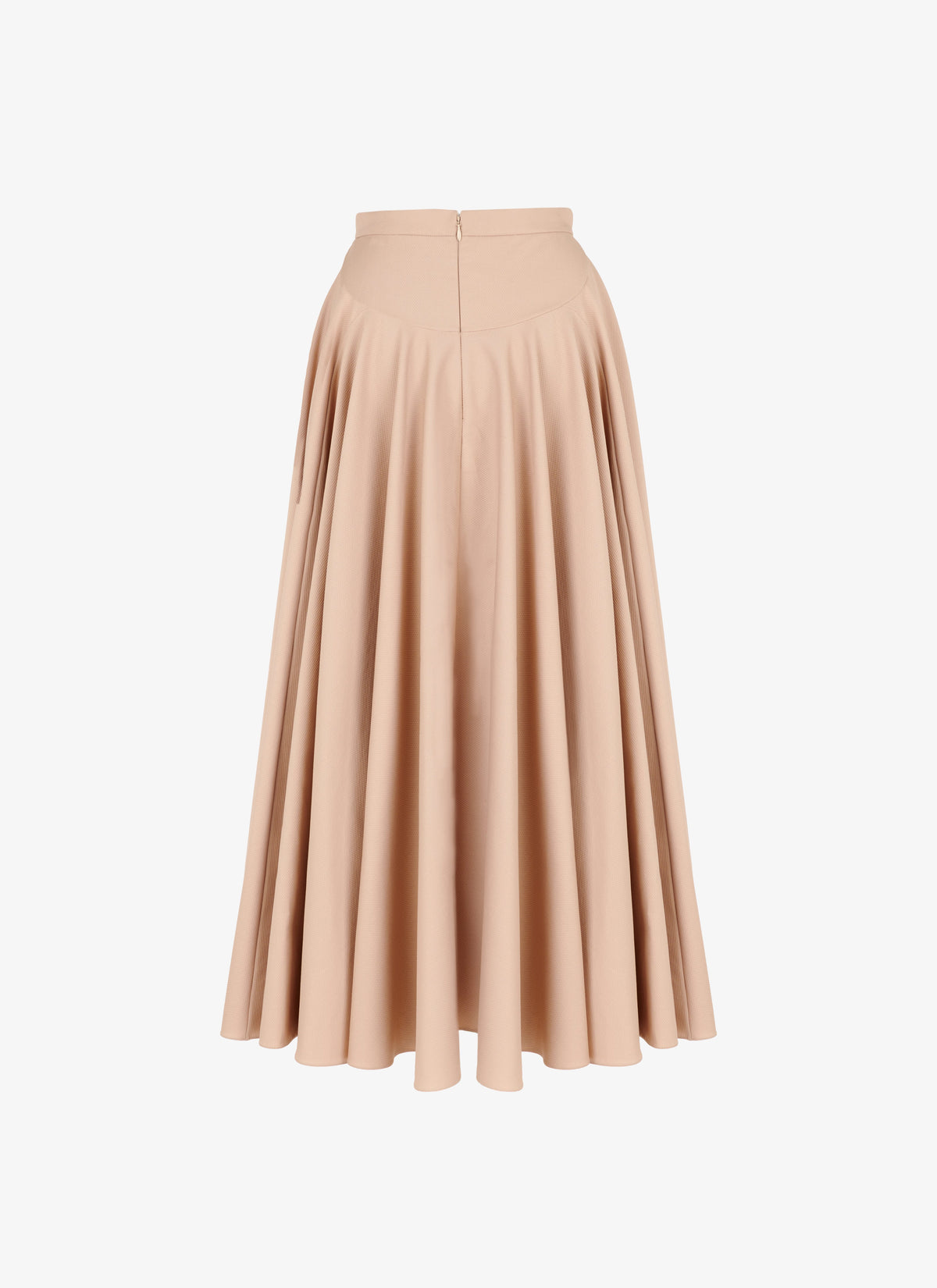 Jupe midi plissée à rayures - Beige Clair