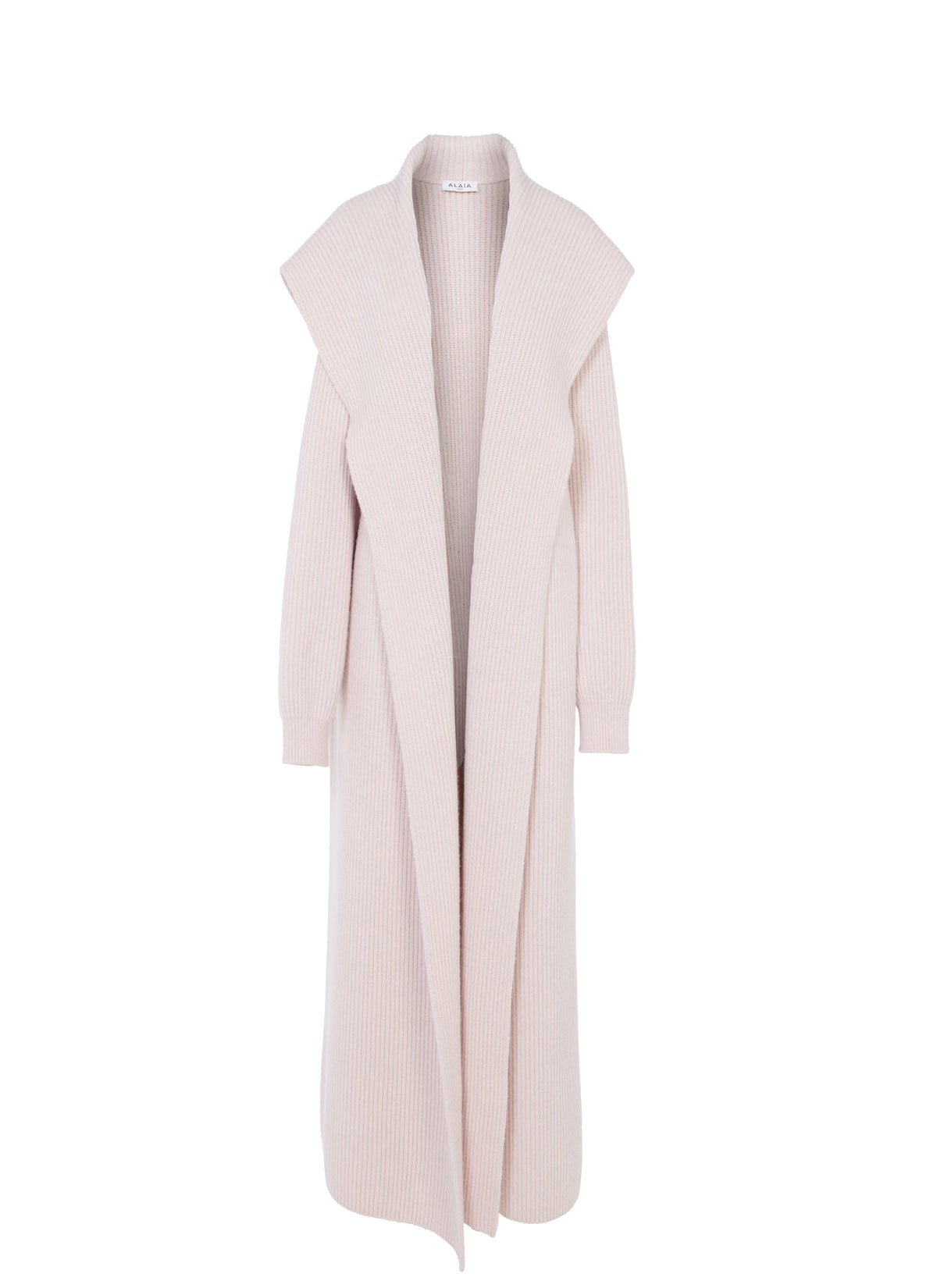 Manteau à capuche en laine et cachemire - Poudre