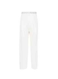 Low rise trousers - Mother of pearl white