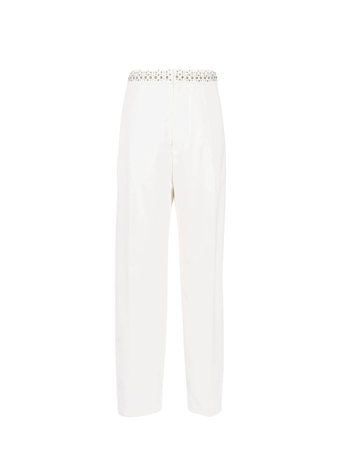 Low rise trousers - Mother of pearl white