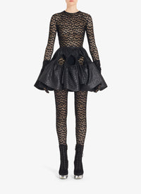 Combinaison en dentelle à imprimé léopard - Noir Alaïa