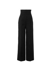 Lace-up gabardine trousers - Black intense