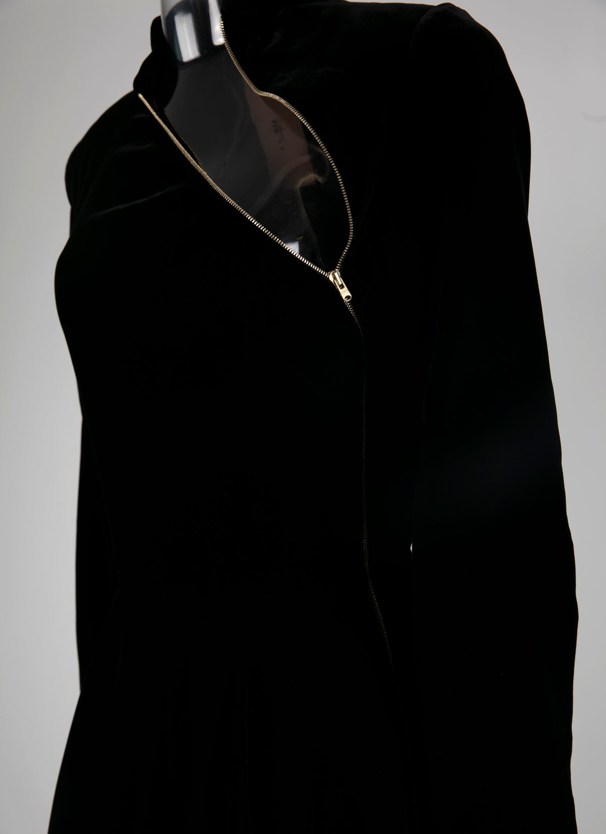 Robe longue fluide en velours - Noir