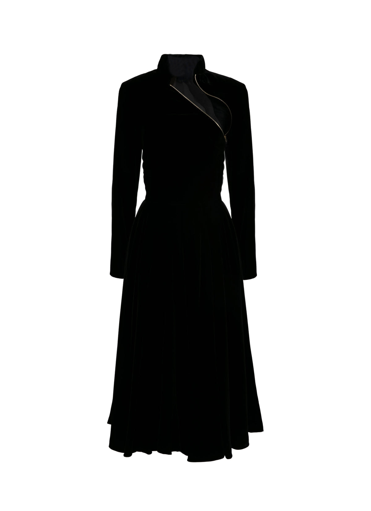 Robe longue fluide en velours - Noir