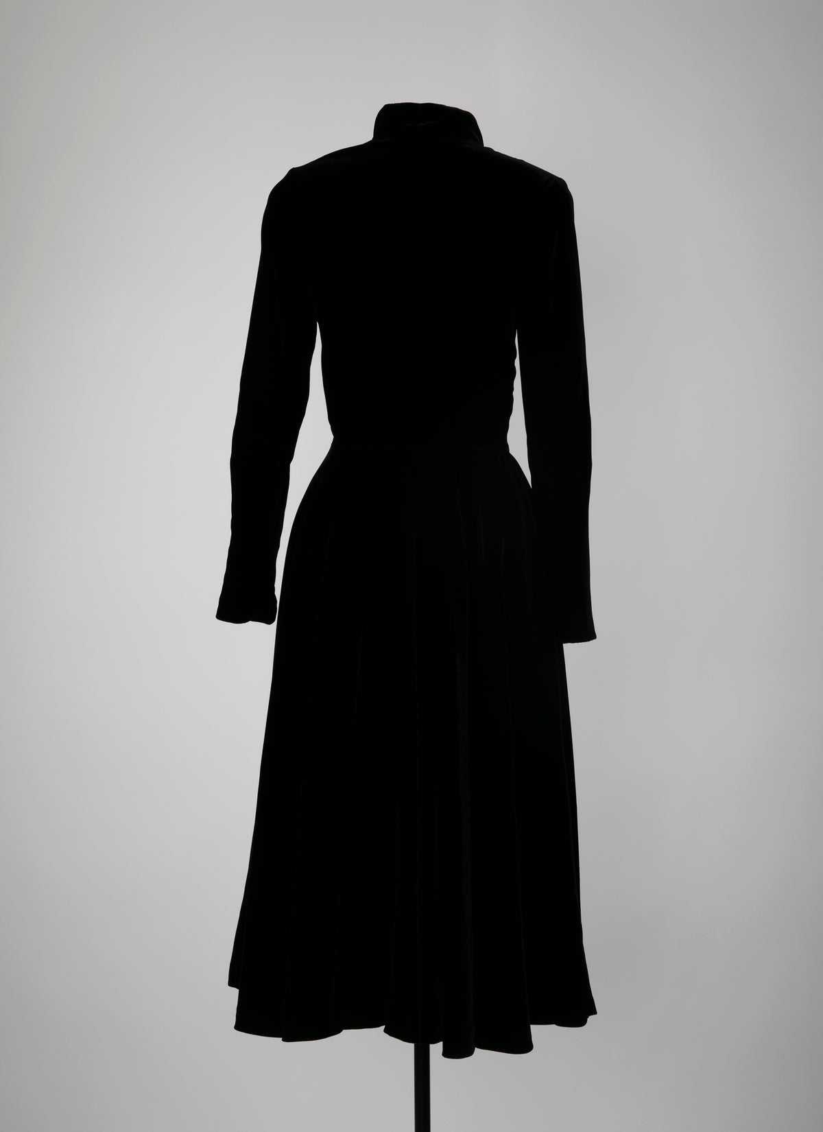 Robe longue fluide en velours - Noir