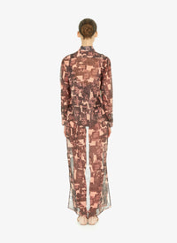 Robe chemise fluide transparente - Chair & Beige