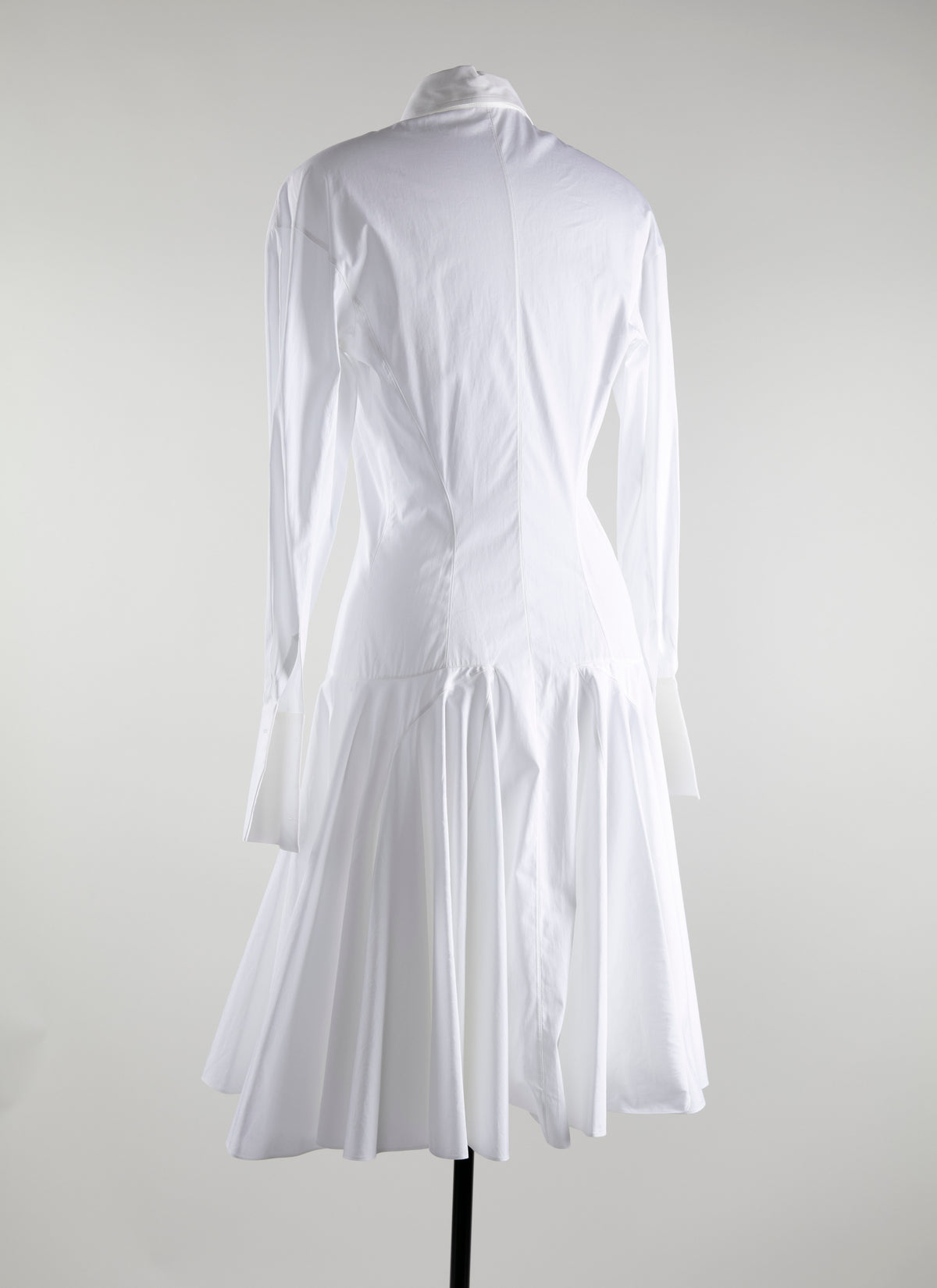 Long-sleeved bib dress - White