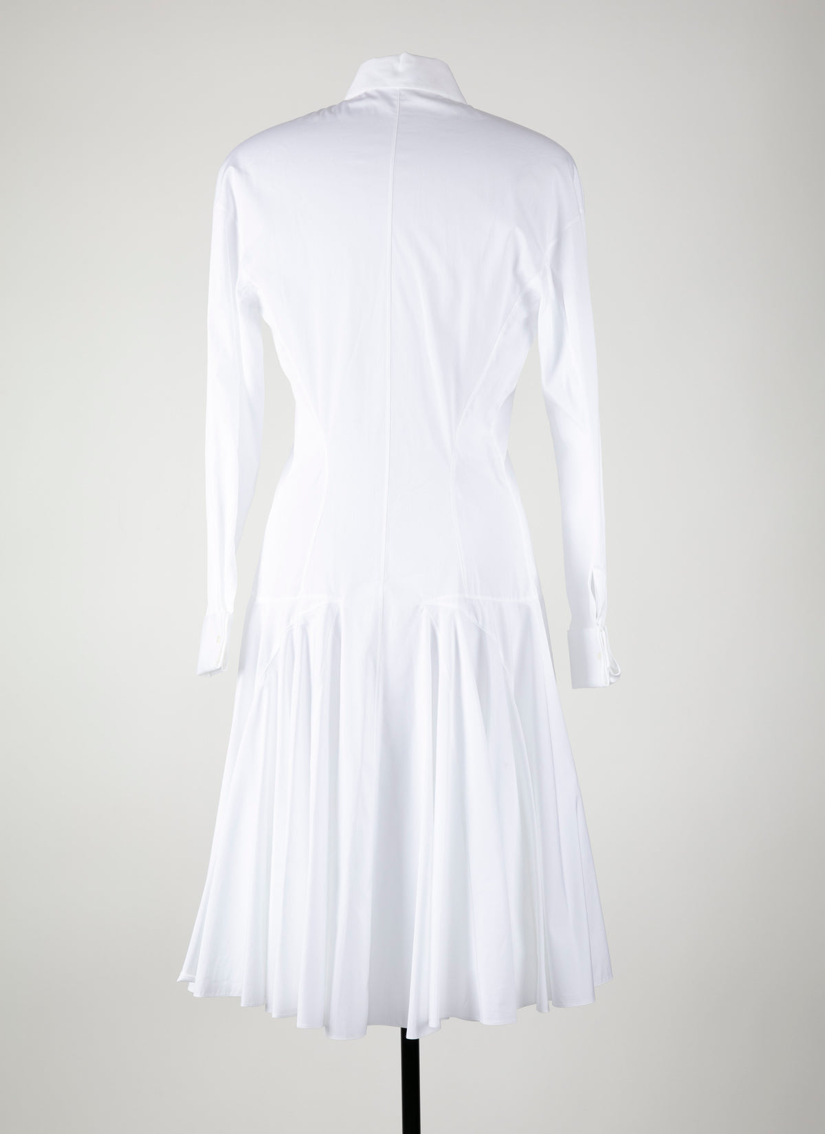 Long-sleeved bib dress - White